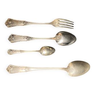 Tableware, cutlery 37 pieces silver metal Boulenger 20th century