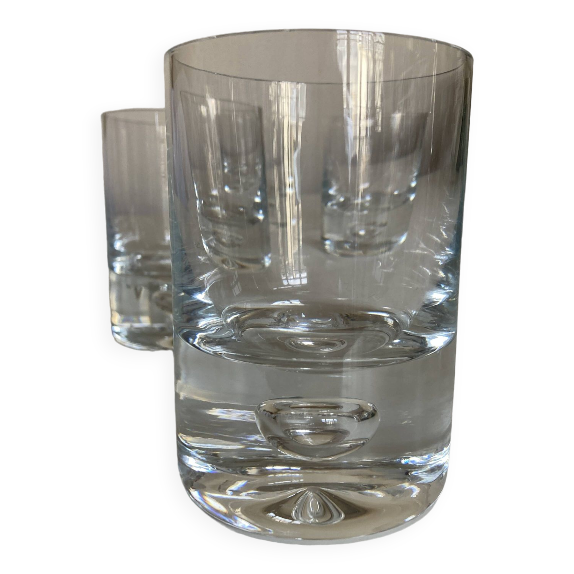 Set of 4 XL glasses Scandinavian bubble whiskey tumblers 500g in ringing crystal