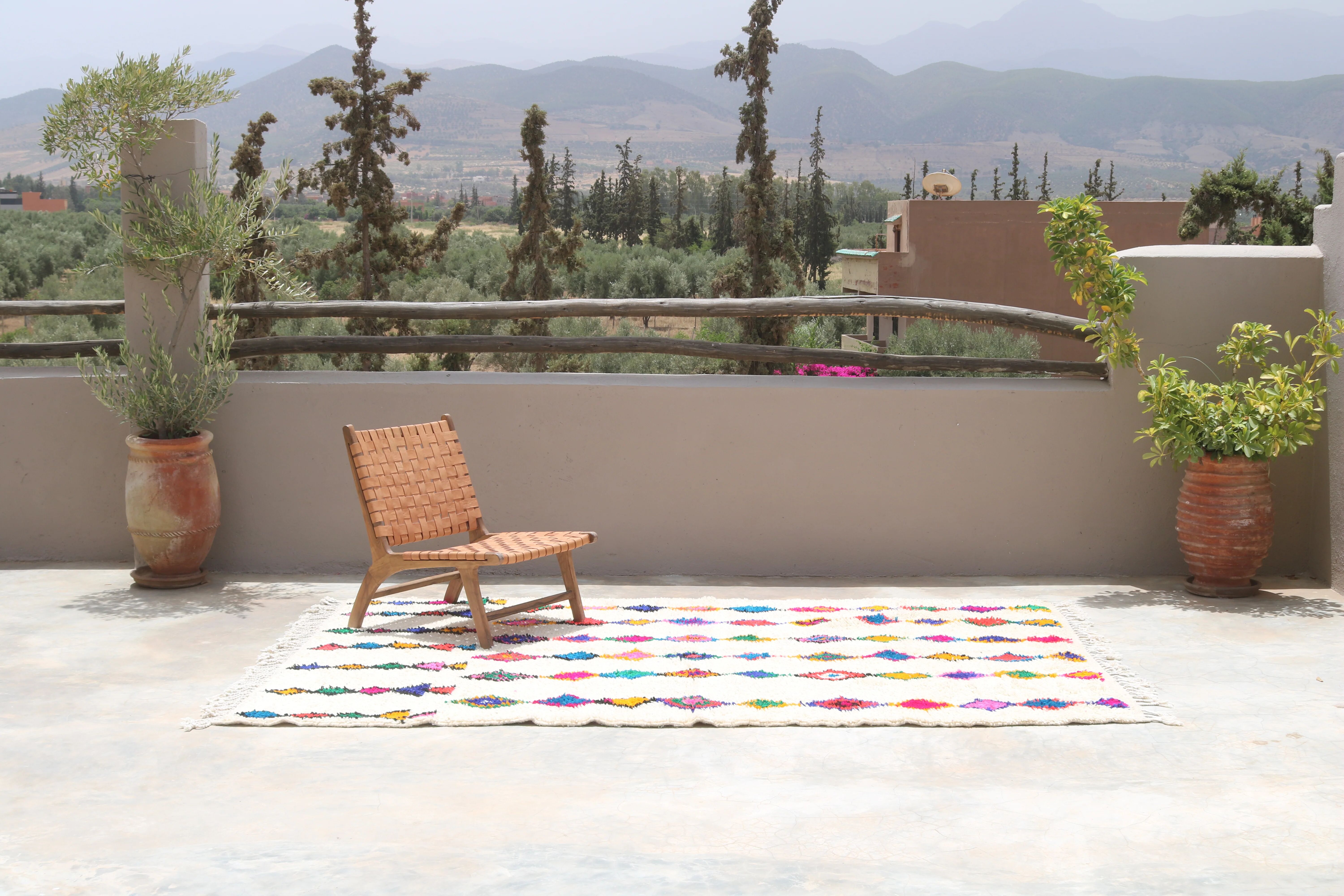 Large handmade colourful rug, 295 x 195 cm - G1087