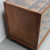 Vintage Mid-Century Large Dutch Oak & Glass Shop Counter Cabinet / Vitrine