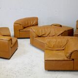 Leather modular sofa, 7 elements, 70s
