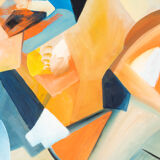 Cubistic painting, acrylic on hardboard, 95 x 75cm