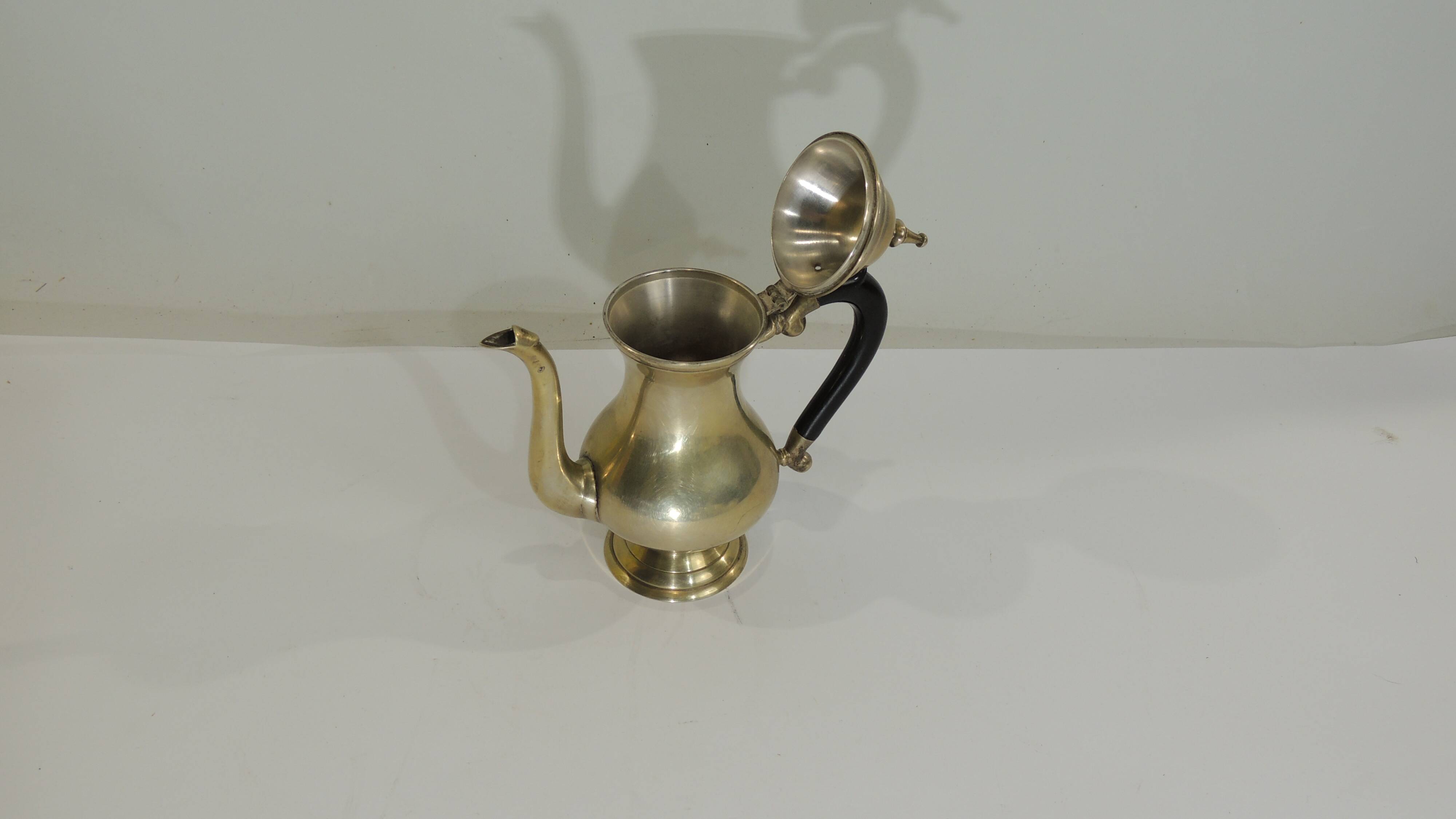 Solid brass teapot, vintage French / 20th century