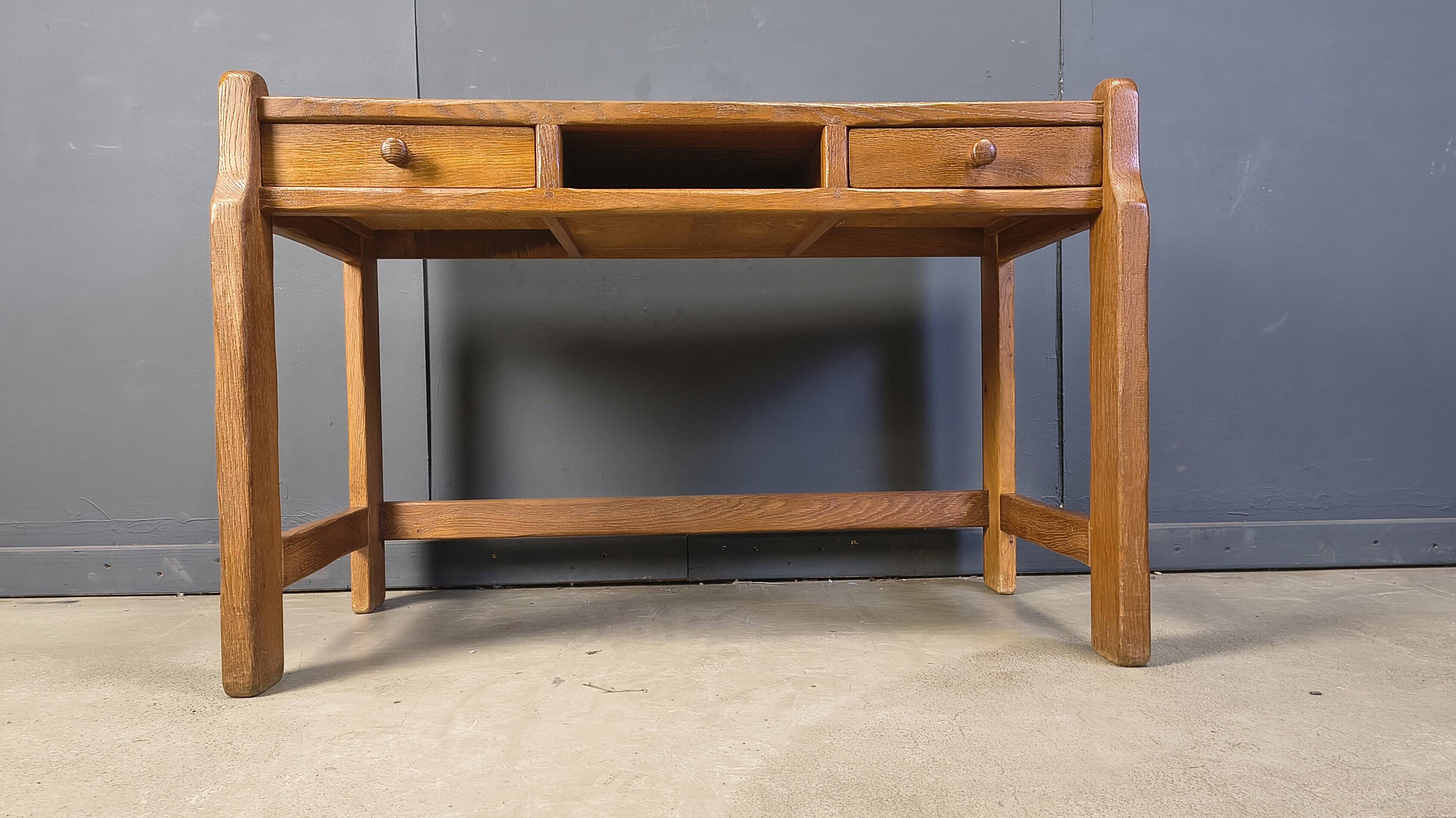 Vintage oak vanity table or desk by Depuydt Belgium, 1960s