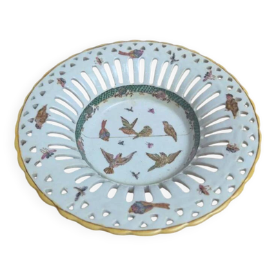 Coupe ajourée en porcelaine Fabienne Jouvin Paris – décor oiseaux