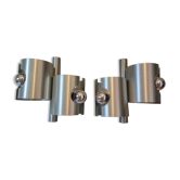 Duo d'appliques aluminium vintage
