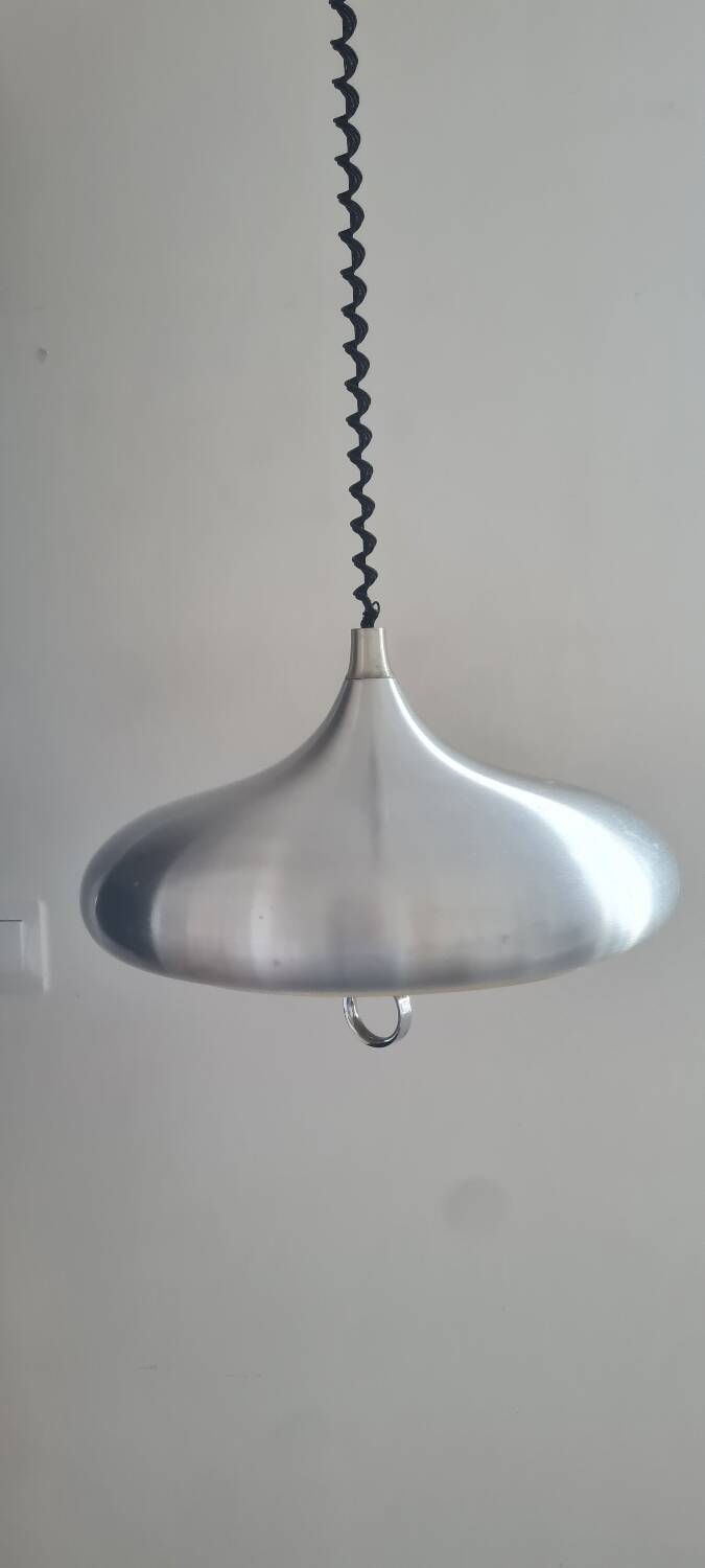 Brushed aluminum pendant light 1970