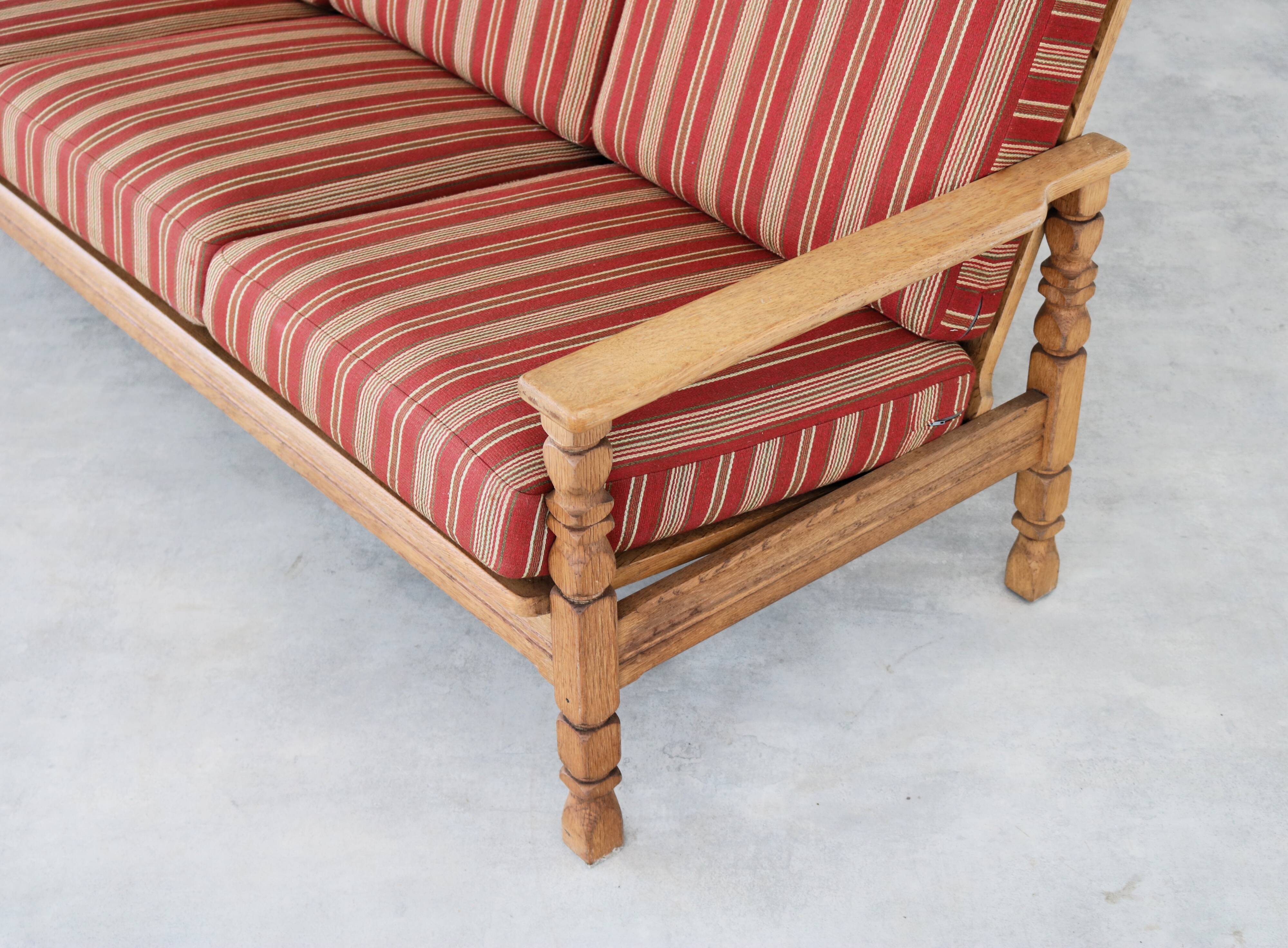 Brutalist sofa and chair set | vintage sofa | 1960s | oak.