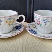 2 tea or coffee cups Porcelain Churchill Model Rosetta