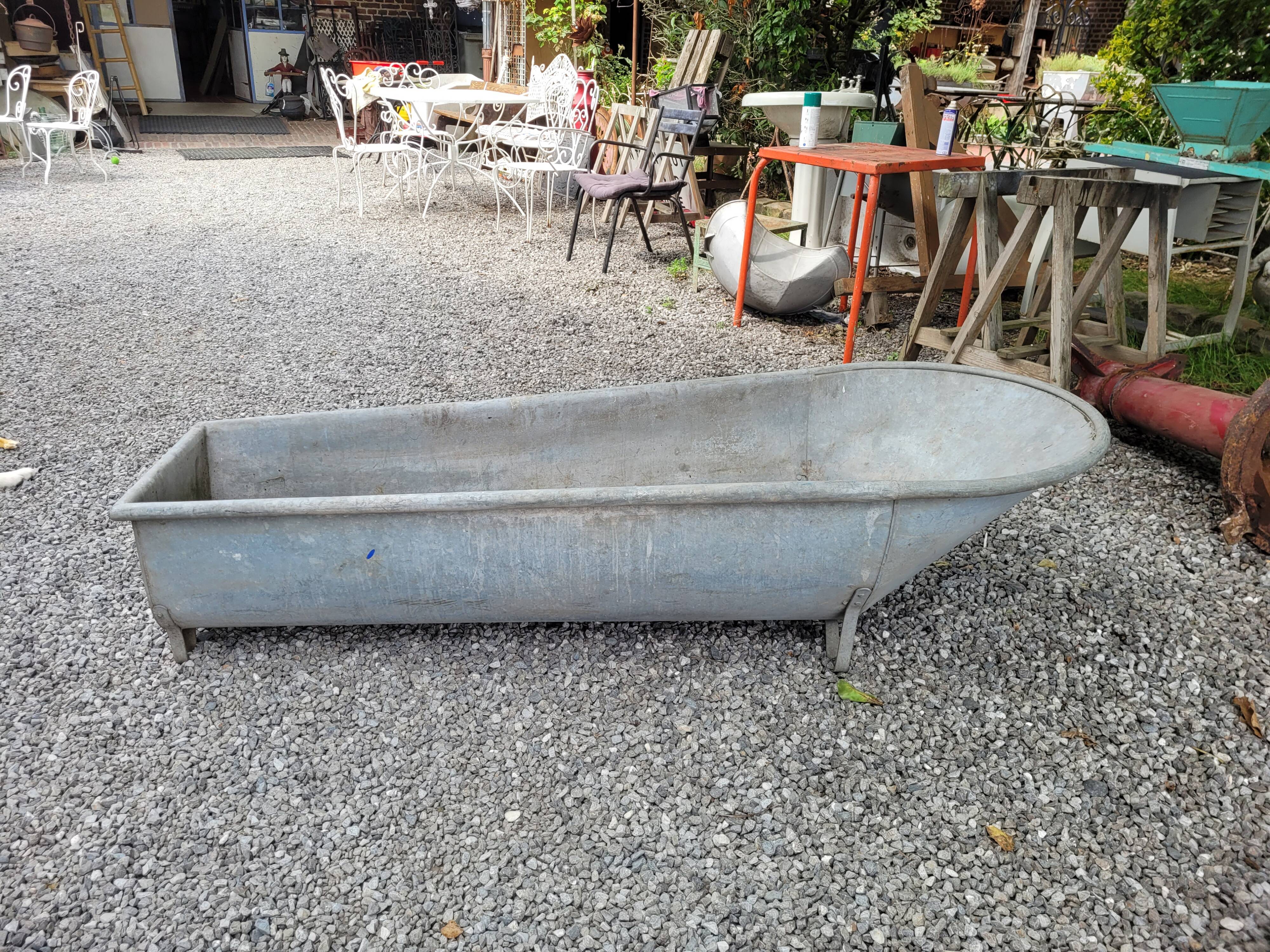 Old zinc bathtub