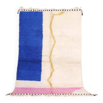 Tapis beni ouraine en laine naturelle tisse a la main coloré 1,5/2,5 m