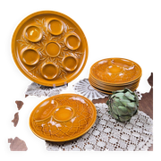 Artichoke service Salins France – 8 plates and serving dish barboti