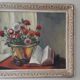 Tableau ancien à l'huile sur panneau bois représentant une nature morte