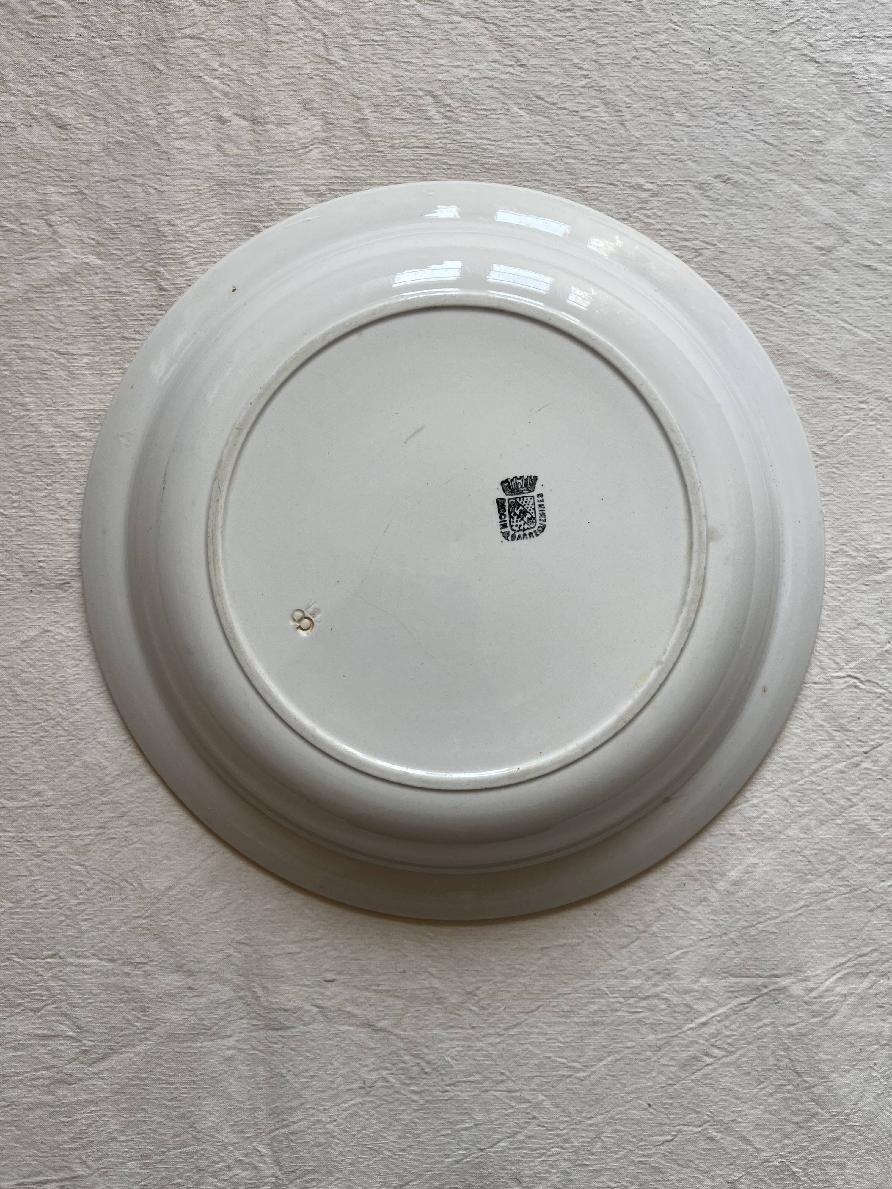 Hollow dish in ivory iron earth Digoin Sarreguemines