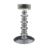 Vintage candlestick in mouth-blown clear glass