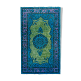 Fait à la main vintage turc des années 1980 188 cm x 320 cm tapis bleu
