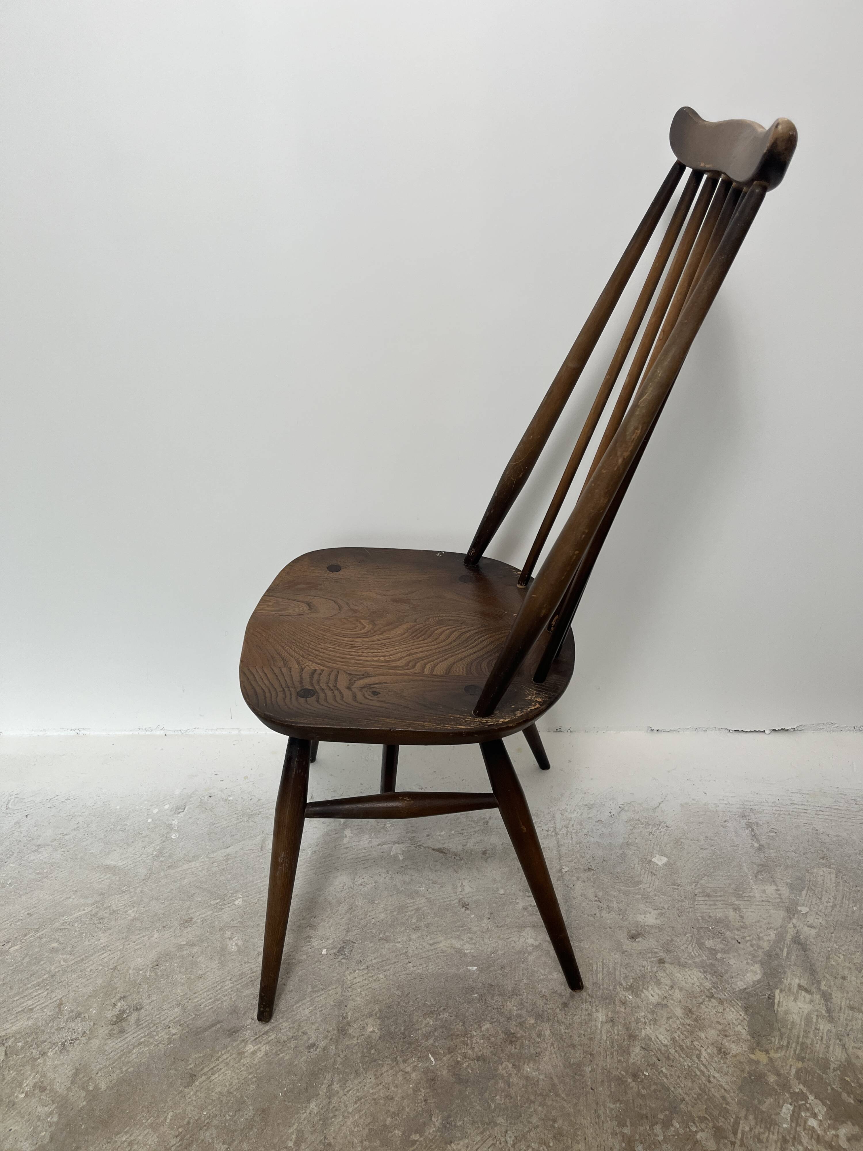 Set of 3 Ercol Goldsmith Scandinavian style wooden chairs