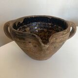 Jatte XL 19e arts populaires en terre vernissée noire