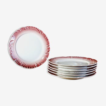 Set of 7 ceramic plates FF Pexonne