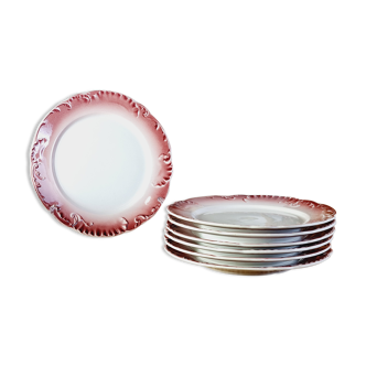 Set of 7 ceramic plates FF Pexonne