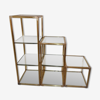 Vintage brass shelves