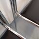 Set of 6 vintage Italian stackable chairs in chrome metal and skai.