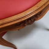 Office armchair Louis XV style red leather