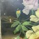 Old still life, old painting of flowers, bouquet of roses.