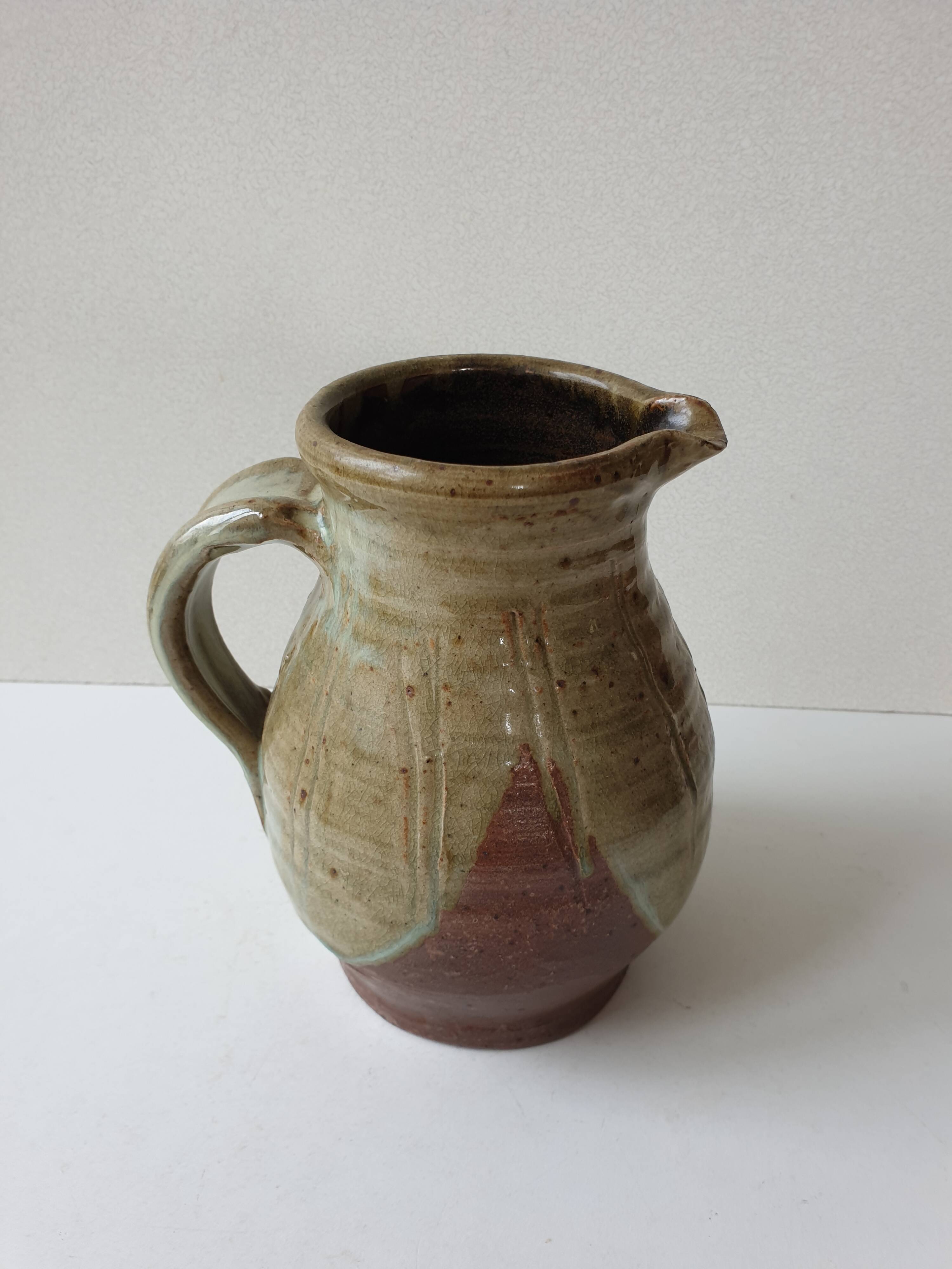 Ceramic pitcher (stoneware) Signed Jean Michel Doix