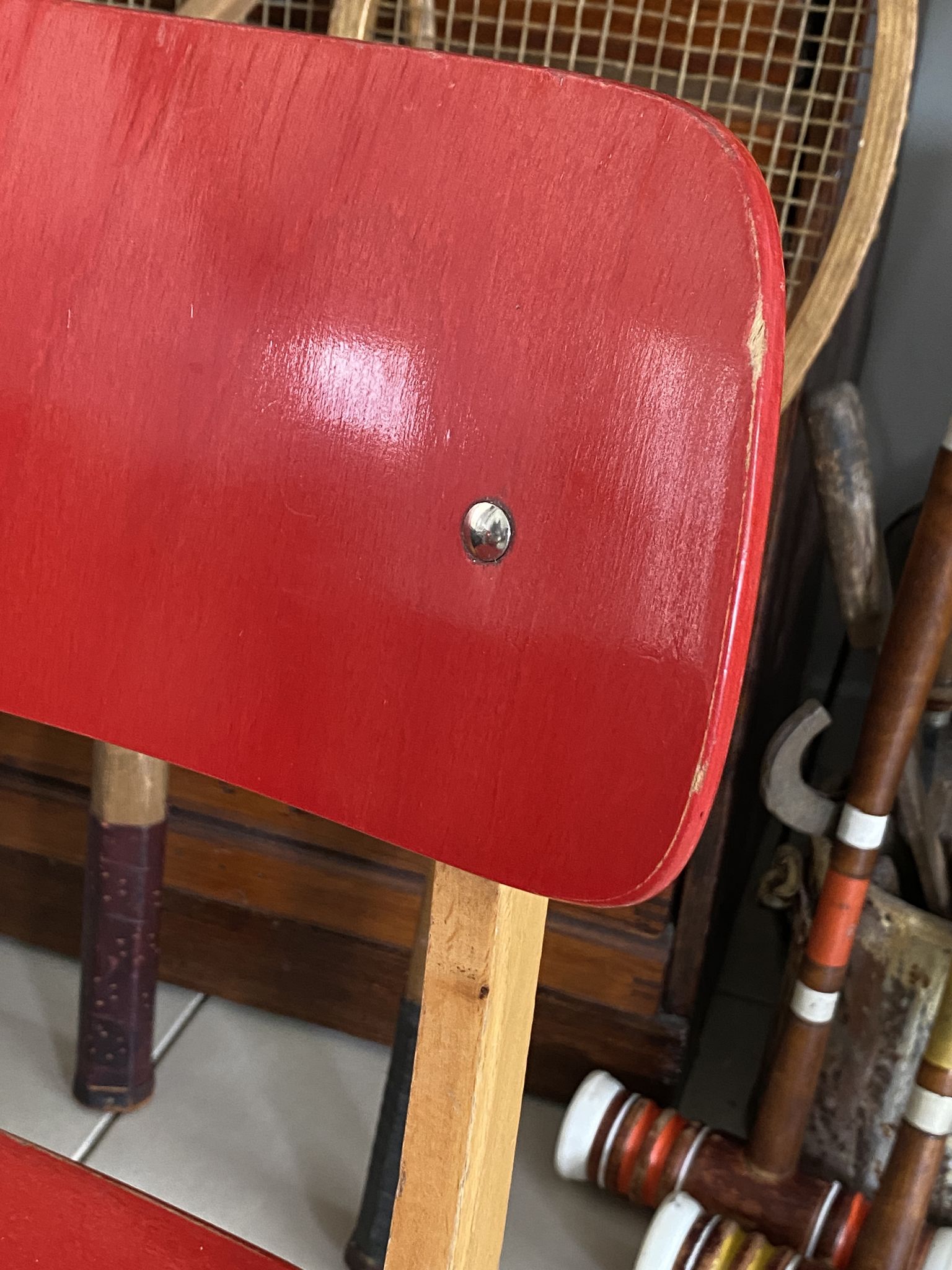 Vintage red Casala children's chair