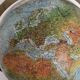 Terrestrial globe in relief - scan-globe c/o - Denmark, circa 1960