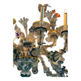 Rezzonico Gondola Chandelier In Multicolored Murano Glass Circa 1900