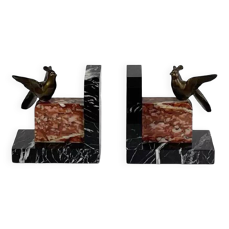 Vintage marble and brass bookend