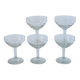 Set of 5 molded glass champagne glasses 1950