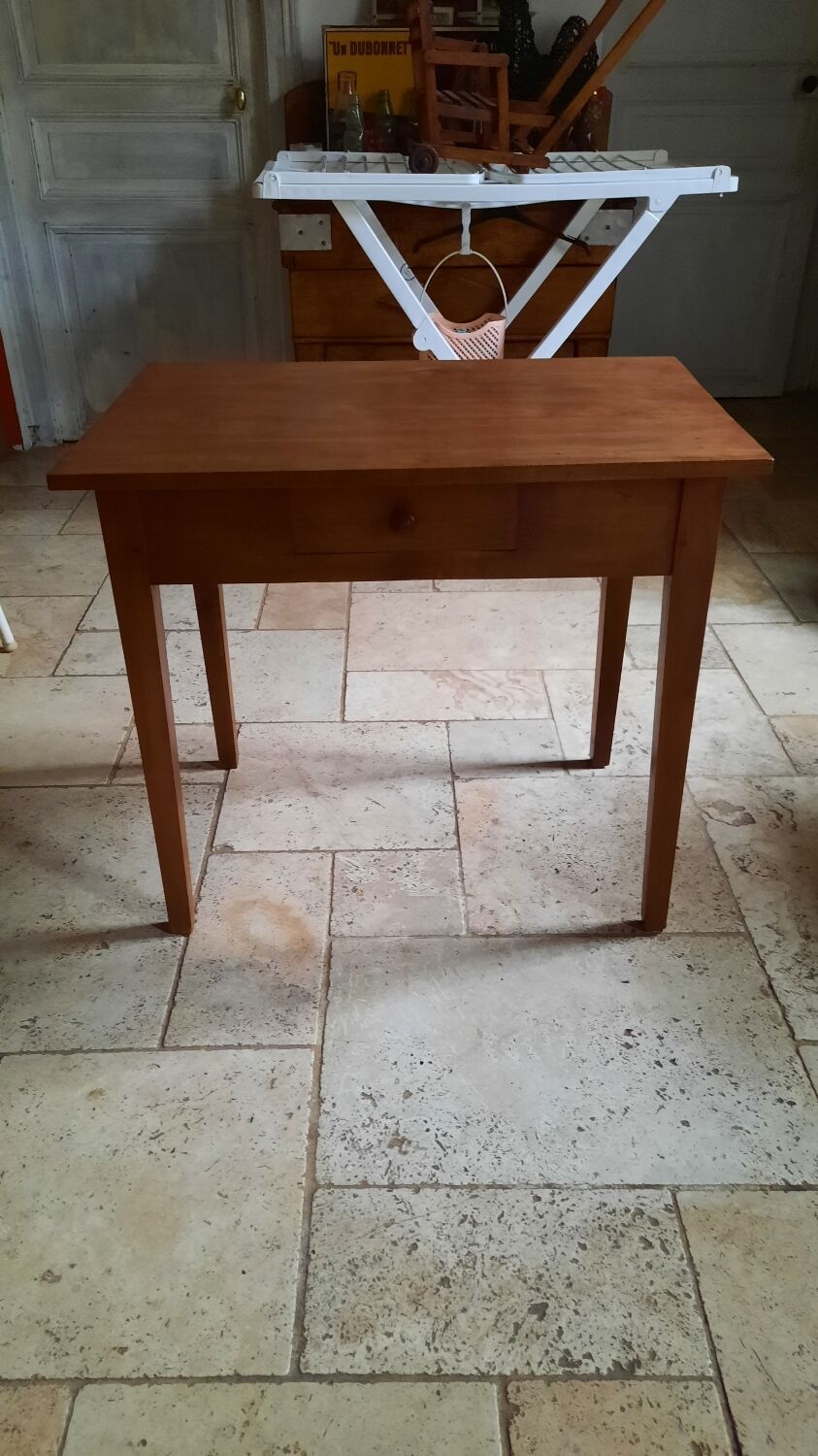 Table 1 tiroir merisier