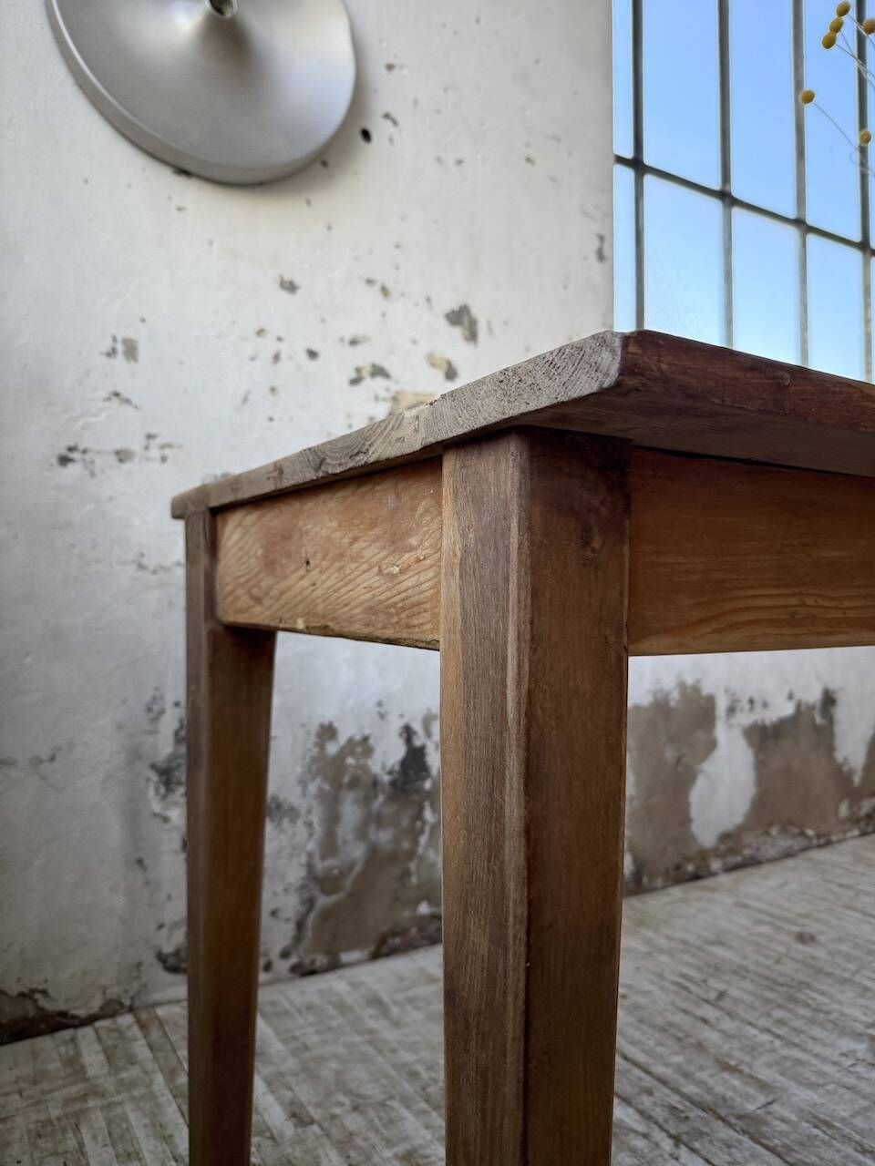 Table de ferme en pin et chêne