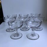 set of 9 small molded glass shot glasses early twentieth century