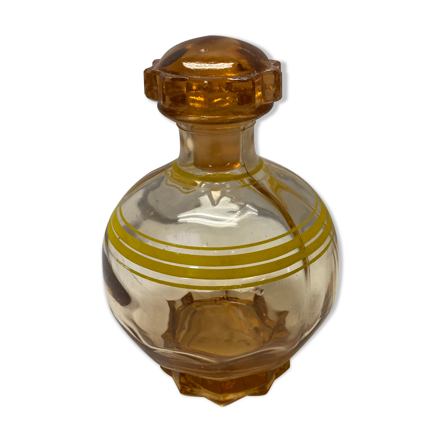 Antique pink glass decanter