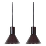Pair of 2 Danish vintage lamps PT by Michael Bang for Holmegaard, 1970s