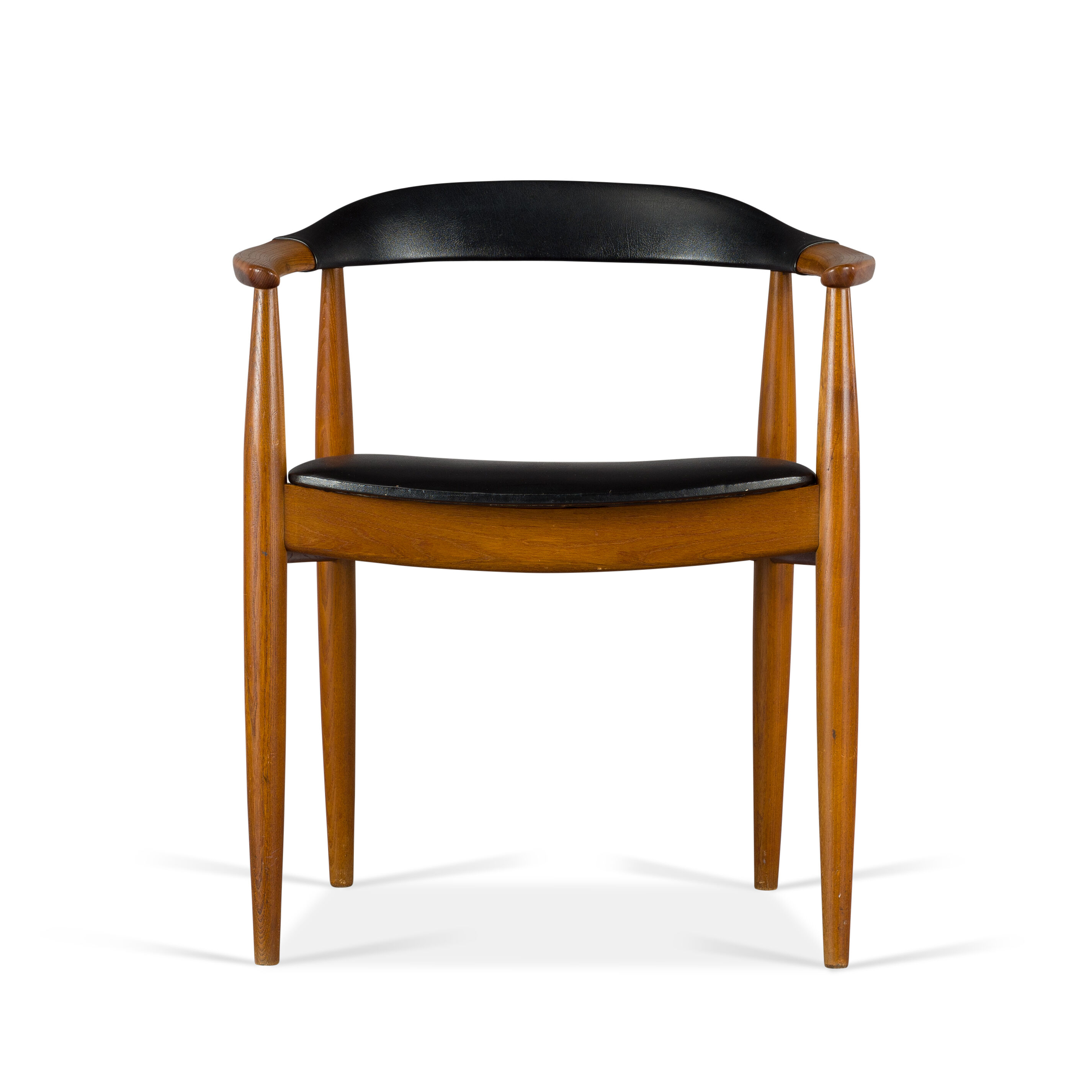 Danish elm & leather armchair by Illum Wikkelsø for Niels Eilersen, 1950s