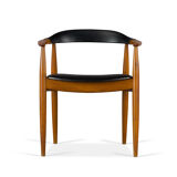 Danish elm & leather armchair by Illum Wikkelsø for Niels Eilersen, 1950s