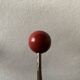 Vintage carved wooden wall coat rack - 4 red balls