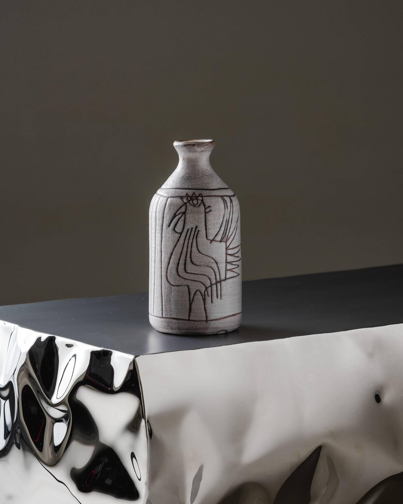 Soliflore en céramique, l'atelier Dieulefit, 1960s