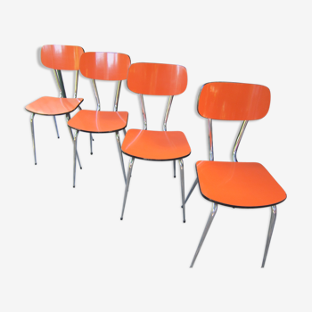 4 chaises formica orange