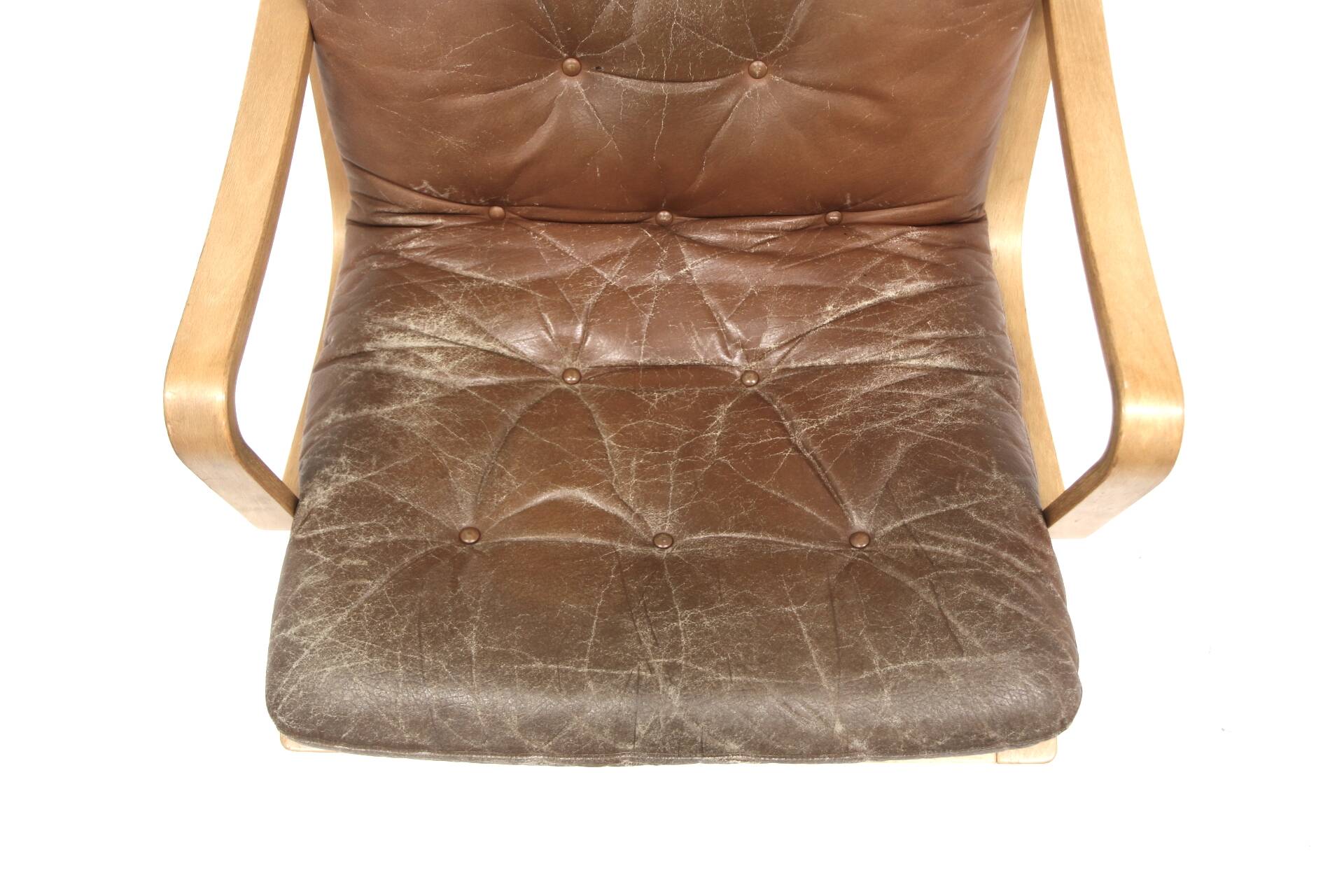 Scandinavian leather armchair, Karl-Erik Ekselius, JOC Vetlanda, Sweden, 1960