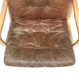 Scandinavian leather armchair, Karl-Erik Ekselius, JOC Vetlanda, Sweden, 1960