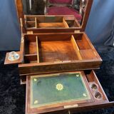 Louis-Philippe period mahogany writing desk with candlestick, 19th century