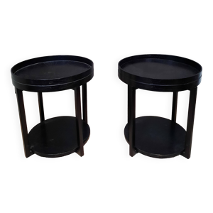 Paire de table basse - ronde plateau
