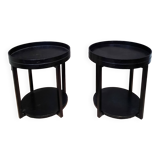 Pair of round coffee table with tray