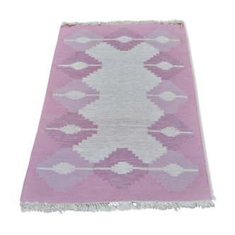 Scandinavian rug Rollakan, 50s, pink Sweden 138x185cm